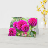 Carte Fleurs Pompom Rose Chaud (Fleur jaune)