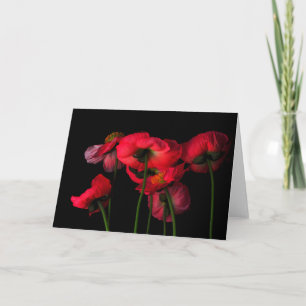 Carte Fleurs Poppies rouges