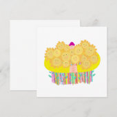 Carte Fleurs pour anniversaire (Devant / Derrière)