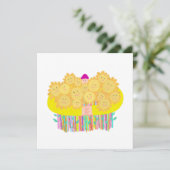 Carte Fleurs pour anniversaire (Debout devant)