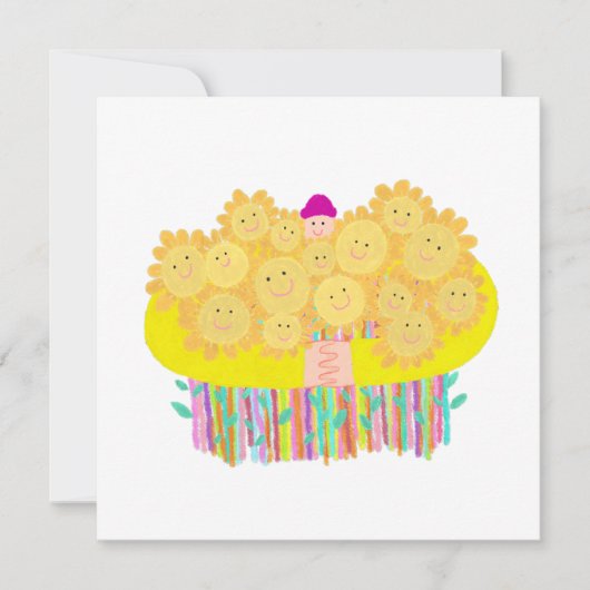 Carte Fleurs pour anniversaire (Devant)