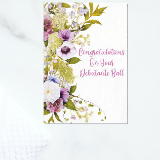 Carte Fleurs pour Debutante Félicitations