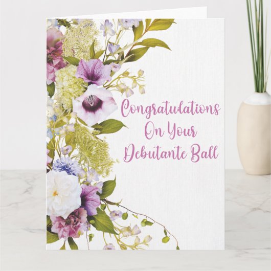 Carte Fleurs pour Debutante Félicitations (Devant)