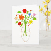 Carte fleurs pour la maman (Fleur jaune)
