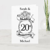 Carte Fleurs pour les 20 ans de mariage (Devant)