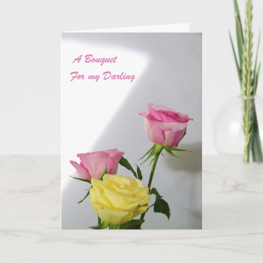 Carte Fleurs pour ma chérie. (Devant)
