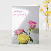 Carte Fleurs pour ma chérie. (Fleur jaune)