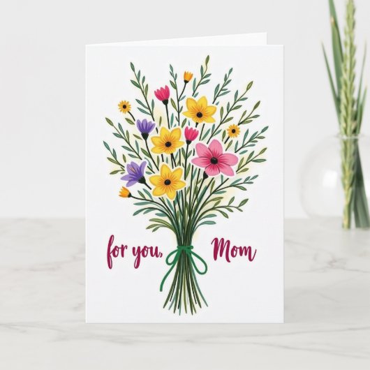 Carte Fleurs pour Maman (Devant)