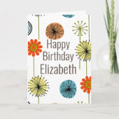 Carte Fleurs pour un anniversaire style moderne du milie (Devant)