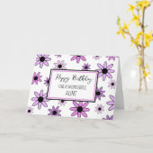 Carte Fleurs pourpres Tante Anniversaire (Fleur jaune)