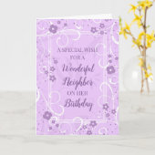 Carte Fleurs pourpres Voisin Anniversaire (Fleur jaune)