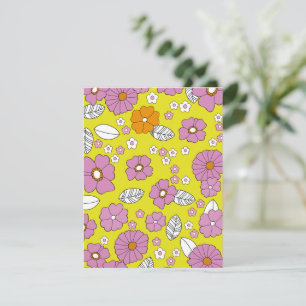 Carte Fleurs Rétro 1960
