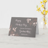 Carte Fleurs rose gris Godmère Bonne fête des mères (Fleur jaune)