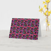 Carte Fleurs rose vif  (Fleur jaune)