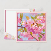 Carte Fleurs roses (Devant / Derrière)