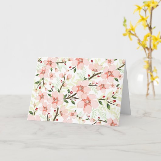 Carte Fleurs roses (Fleur jaune)