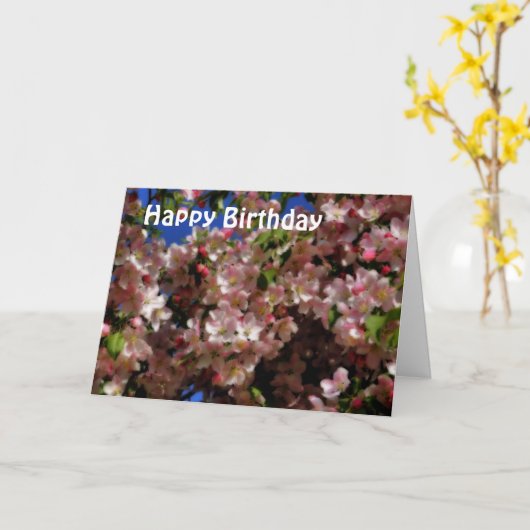 Carte Fleurs roses Anniversaire (Fleur jaune)