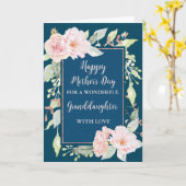 Carte Fleurs roses Bleues Petite-fille Bonne Mère (Fleur jaune)