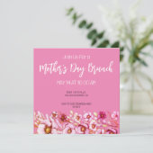 Carte Fleurs roses - Brunch de la Fête des Mères (Debout devant)