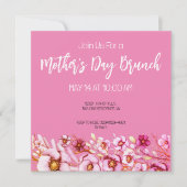 Carte Fleurs roses - Brunch de la Fête des Mères (Devant)