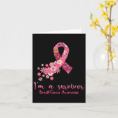 Carte Fleurs roses Coeur Je suis un survivant Cancer du (Fleur jaune)