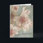 Carte Fleurs roses dans un Arrière - plan doux anniversa<br><div class="desc">Magnifique Carte d'anniversaire - dites-le avec des fleurs sereines</div>
