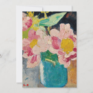 Carte Fleurs roses dans un vase bleu Louis Valtat