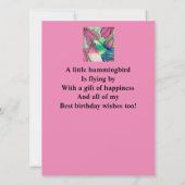 Carte Fleurs roses de colibri Anniversaire (Dos)