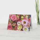 Carte Fleurs roses de Lisianthus (Devant)