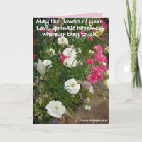 Carte Fleurs roses de votre amour
