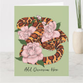 Carte Fleurs roses du serpent de maïs vert (Devant)