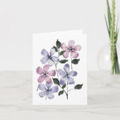 Carte Fleurs roses et bleues  (Devant)