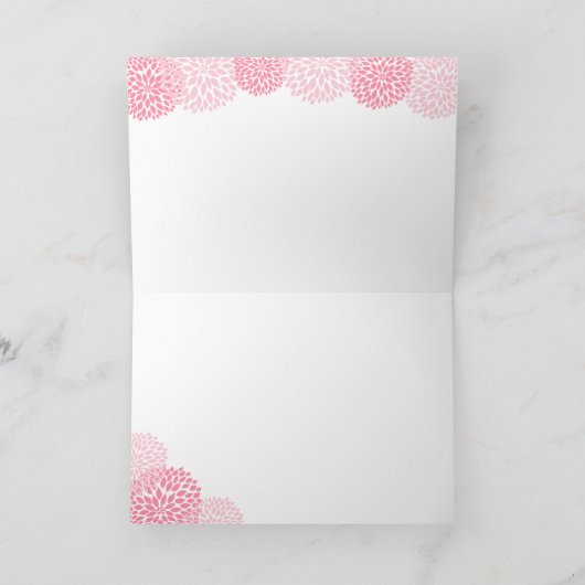 Carte Fleurs roses et burlap merci note (Intérieur)