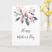 Carte Fleurs roses et gris Aquarelle classique Fête des (Fleur jaune)