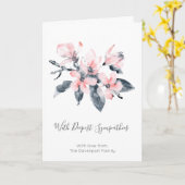 Carte Fleurs roses et grises Sympathie de l'aquarelle cl (Fleur jaune)