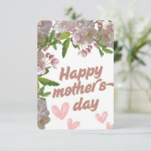 Carte Fleurs roses Fête des mères (Debout devant)