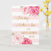 Carte Fleurs roses Fête des mères Mère en droit (Fleur jaune)