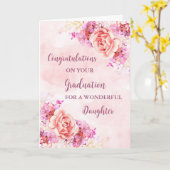 Carte Fleurs roses Fille Félicitations Diplôme (Fleur jaune)