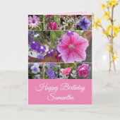 Carte Fleurs roses Floral Rose Petunia Daisy Anniversair (Fleur jaune)
