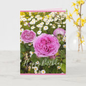 Carte Fleurs roses Floral Rose Roses Daisy Anniversaire (Fleur jaune)