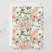 Carte Fleurs Roses Fluides Crème Sage Vert Ménage (Dos)