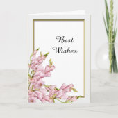 Carte Fleurs roses Gold Frame Mariage Félicitations (Devant)