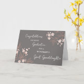 Carte Fleurs roses Grande Petite-Fille Graduation (Fleur jaune)