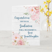 Carte Fleurs roses Grande Petite-Fille Graduation (Fleur jaune)