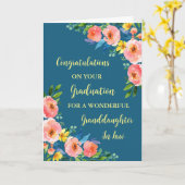 Carte Fleurs roses Grande Petite-Fille Graduation (Fleur jaune)