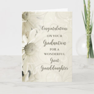 Carte Fleurs roses Grande Petite-Fille Graduation