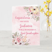 Carte Fleurs roses Grande Petite-Fille Graduation (Fleur jaune)