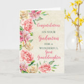 Carte Fleurs roses Grande Petite-Fille Graduation (Fleur jaune)