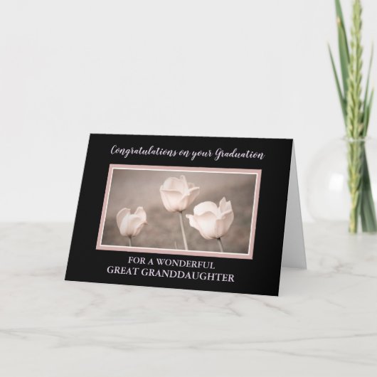 Carte Fleurs roses Grande Petite-FilleGraduation (Devant)