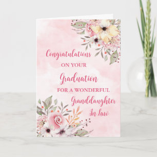 Carte Fleurs roses Grandgirl en droit